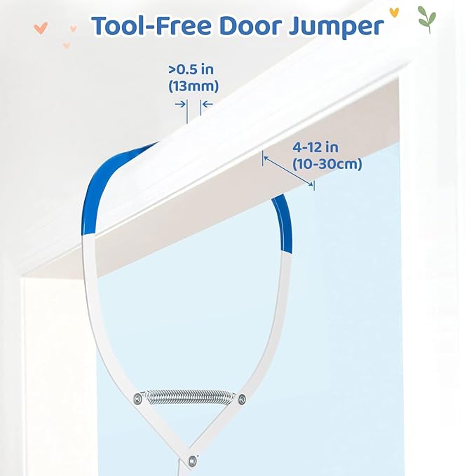 Slevoo Baby Jumper, Baby Doorway Jumper for Babies 6-12 Months, with Easy to Use Clamp and Adjustable Strap, Blue
