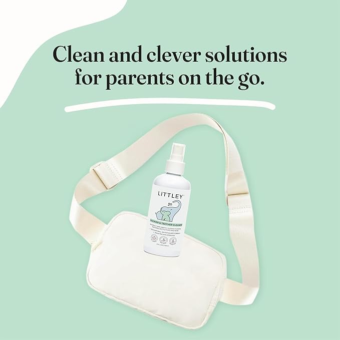 Littley Pacifier & Teether Cleaner | Alcohol‑Free HOCl Spray for Baby Pacifiers, Teethers, Bottles & High‑Touch Toys | Fragrance‑Free | Portable Travel Size |  8 oz