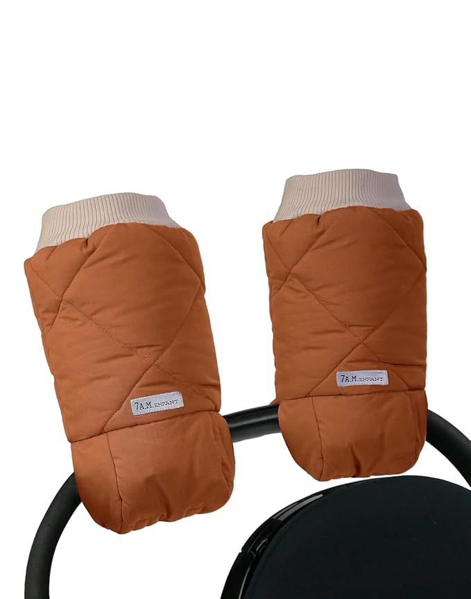 7AM Enfant Stroller Warmmuffs Gloves - Anti-Freeze Stroller Mittens for Handlebars, Water Repellent Hand Warmer Muff for Cold Weather, Plush Lined Stroller Warmmuffs | Winter Stroller Accessories
