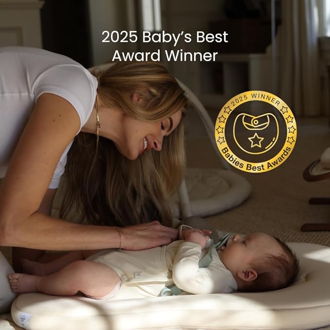 snuggle me® Baby Lounger Curve (0-6 Months) - Premium Organic Cotton with Foam Core, Machine-Washable Cover, Buttery-Soft & Breathable CSPC Compliant Infant Lounger Baby Nest with Travel Bag - Slate