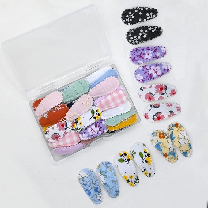 50PCS Baby Snap Hair Clips Hair Barrettes for Girls 1.5 Inch Non-Slip Wrapped Hairpins Small Clips for Baby Toddler Hair Accessories