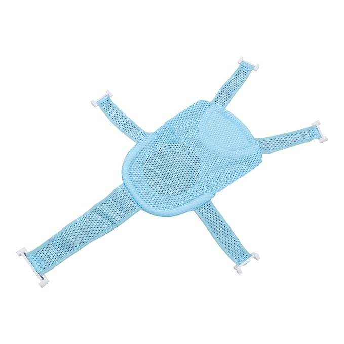 Infant Bath Seat with Non-Slip Breathable Mesh Support, Soft Headrest, Blue, for Babies 0-18 Months