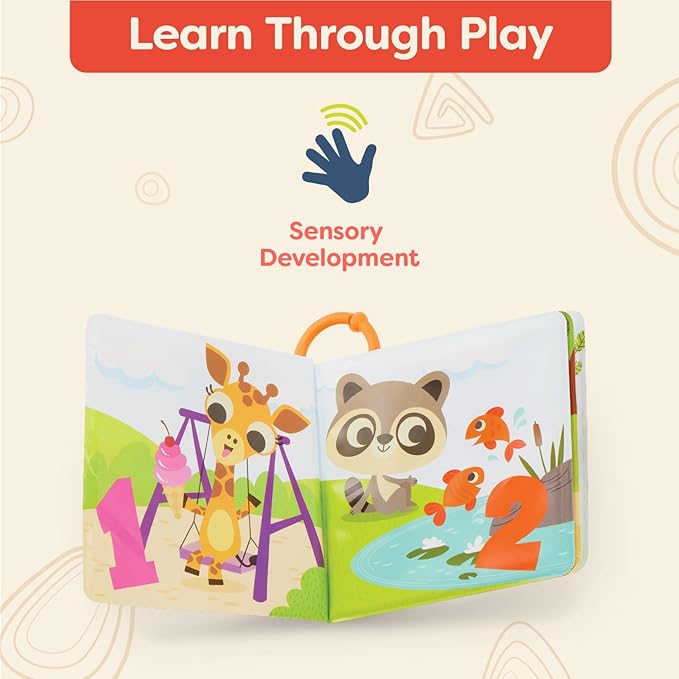 B. toys – Baby Bath Book – Educational Book for Babies – Book About Numbers – Waterproof Bathtub Toys – 6+ Months – Tub Time Books – Numbers