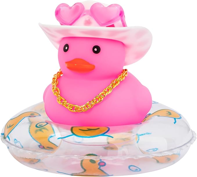 wonuu Car Accessories Rubber Ducks Dashboard Decorations Rubber Duck Pink Accessories Dashboard Duck Car Decorations Car Ducks for Dashboard Car Duck Car Dashboard Decorations, RPG#pink-pink&clear