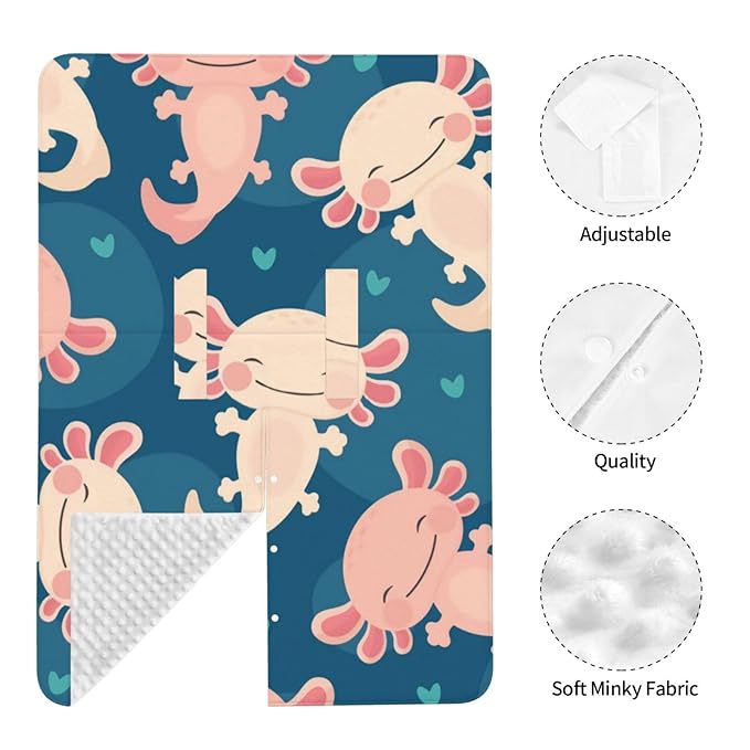 Axolotl Kawaii Baby Car Seat, Rain Shelter, Multifunctional Nursing Cover for Newborns, Mother Care, Breastfeeding, Black
