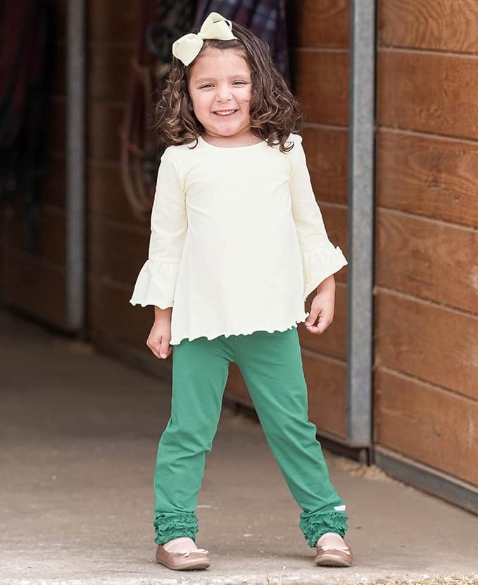RuffleButts Girls Ivory Bow Headband - One Size