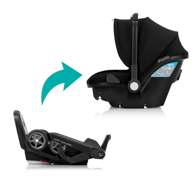 Evenflo Shyft DualRide Preemie and Infant Car Seat Stroller Combo 3-30lbs (Bryson Blue)