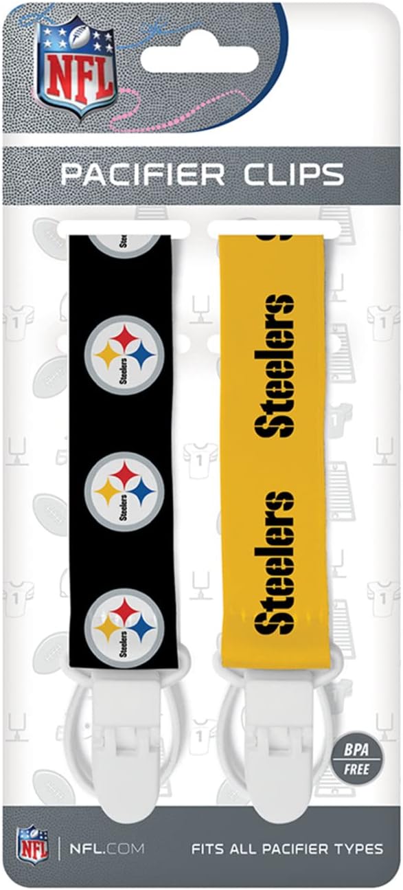 BabyFanatic Officially Licensed Unisex Pacifier Clip 2-Pack - NFL