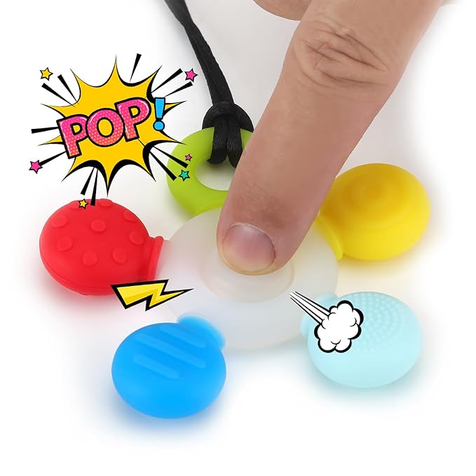 Chewy Necklace Sensory, Seeway Silicone Chew Necklace for Sensory Kids, Adjustable Length Autism Chew Toys for Anxiety ADHD SPD or Other Sensory Needs Boys and Girls 【2 Pack】