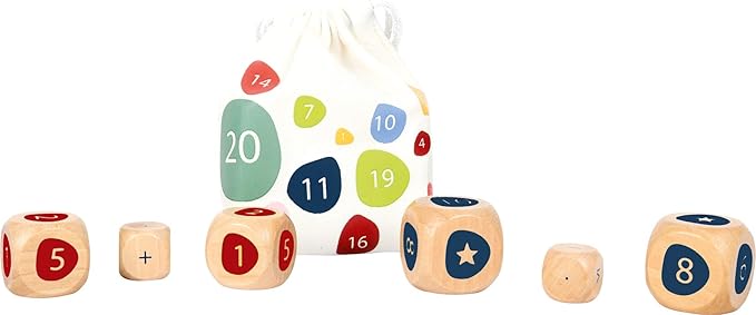 Small Foot 11368" Educate Wooden Cube Display, FSC 100%-Certified, Learning Toy for Maths Fans, Multicolored