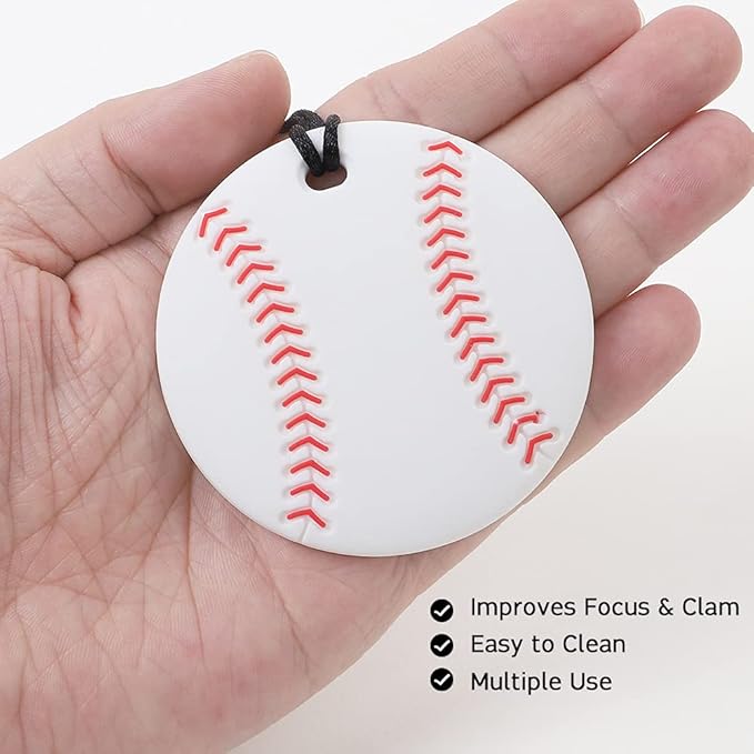 Sports Ball Series Baby Teething Toys,Food Grade Silicone Chew Teether for 3 Months+ Infant Boy and Girl,Toddler Sensory Chewing Teether,BPA Free (Baseball)