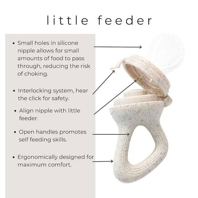 Baby Kae Little Fruit Feeder (Earl) Baby Led Weaning- BPA- Free Food- Grade Silicone, Introduce Solids, Pacifier and Fruit Feeder- Infant & Toddler Teether