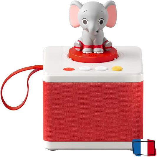 FABA White Storyteller - Children's storyteller, audio speaker with character ELE Sound Elephant, educational game with stories and songs, children from 3 years old
