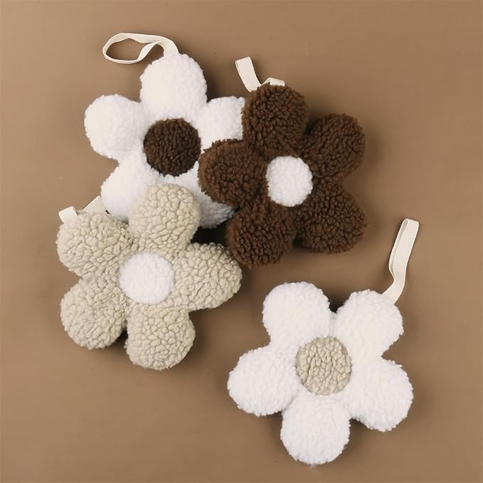 Baby Daisy Pacifier Holder,Light and Soft Dummy Holder Handmade 2 Pack, Decor for Nursing Kids Room