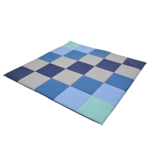 Children's Factory Patchwork Crawly Mat, Cushioned Floor Mat for Kids, Daycare Mat, Tranquility