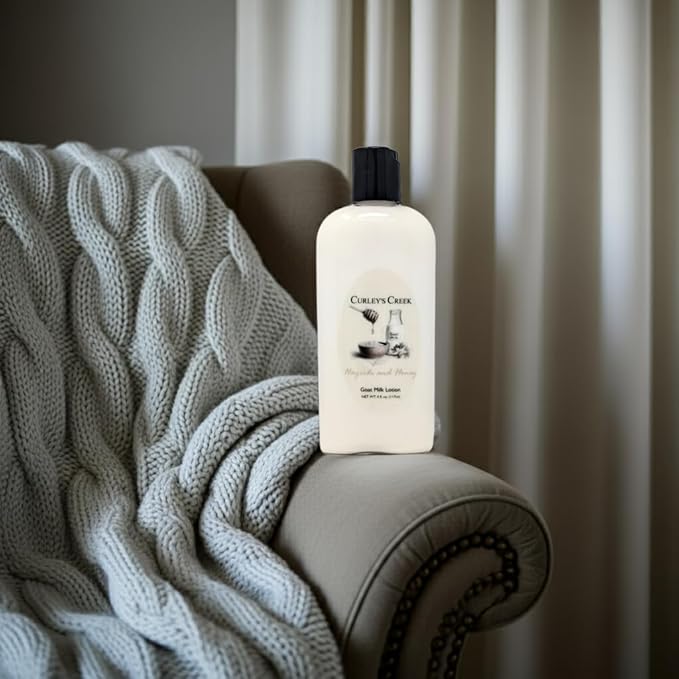 Curley's Creek Goat Milk Lotion | Handmade Natural Skincare | 4 ounce & 8 ounce 4 ounce, Hayride and Honey (Oatmeal Milk & Honey)