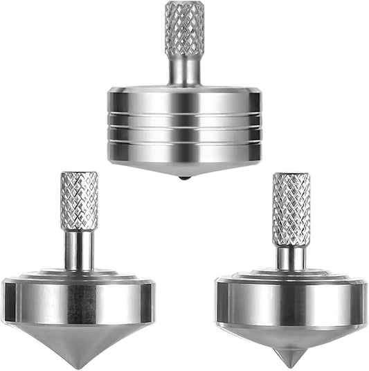 Stainless Steel Spinning Top, Precision Mini Desktop Gyroscope, Kill Time Reduce Stress ADHD Toys, Perfect Balance Gyro (3PCS Style 1+2+ 4)