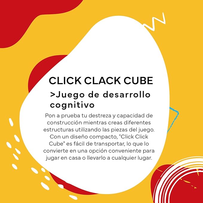 Cayro Click Clack Cube - Place the Pieces Correctly to Master the Challenges - Skill Game - Structures - 1 Player