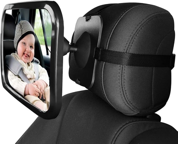 Baby Car Mirror, Safety Car Seat Mirror for Rear Facing Infant with Wide Crystal Clear View, for Newborns and Young Children, Crash Tested and Certified for Safety