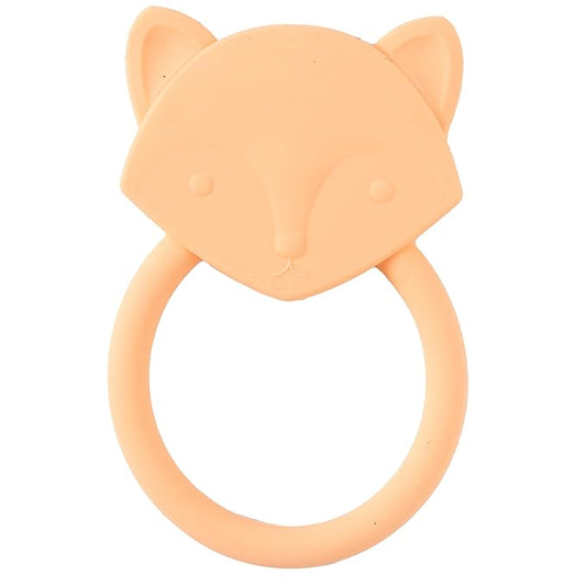 C.R. Gibson 100% Food Grade Silicone Fox Baby Teether for Infants, 2.75" x 4.25", Multicolor