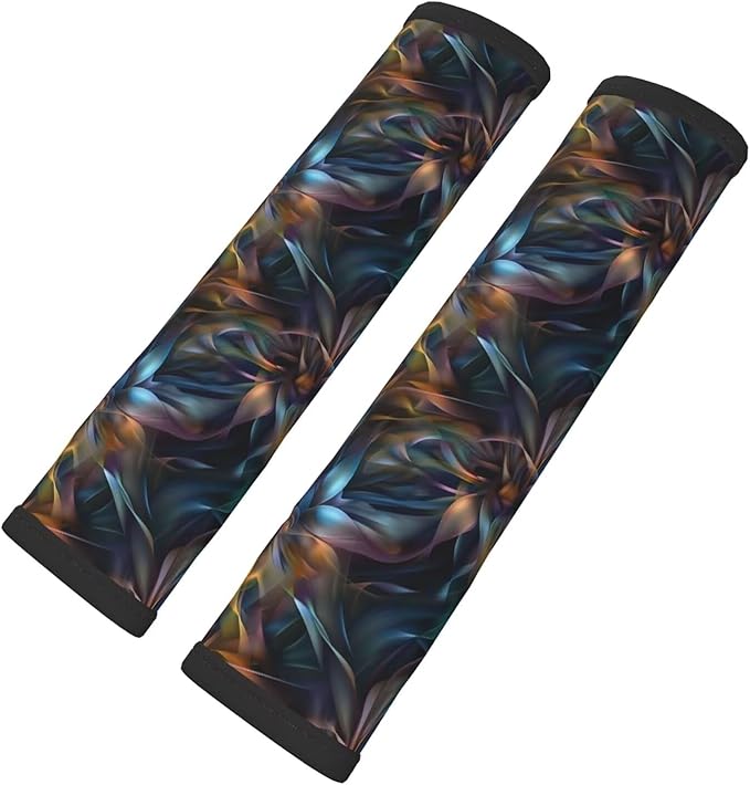 Soft Seatbelt Cover for Car Truck SUV Airplane Abstract Floral Flowers Seat Belt Shoulder Pad Cushion Mandala Boho Vintage Seatbelt Straps Neck Cushion Protector for Carmera Backpack 2 Pack