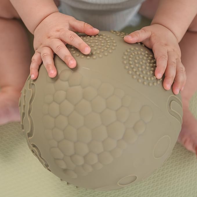 Edushape Texture-iffic Sensory Ball for Baby - 7" Baby Ball that Helps Enhance Gross Motor Skills for Kids - Toddler Ball with 8 Sections of Different Tactile Patterns