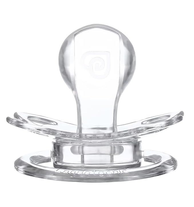 Landofgenie Large Shield Adult Size Pacifiers Set Moon Shape Transparent Design Pacifier White