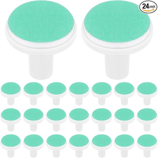 24 Pcs Baby Nail Grinder Replacement Pads - Green Electric Nail File Refill Heads for Toddlers 12 Months Plus Safe Sandpaper Grinding Discs for Infant Trimmer 0.70 in
