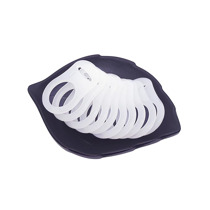 Soft Silicone Adapter Rings Baby Pacifier Clips Holders for Button Style Dummy Soother Teething Ring (White) 10pcs …