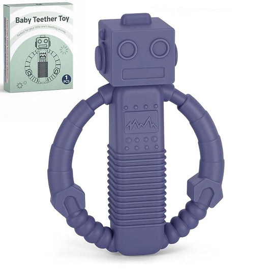 Baby Teether Toys, Silicone Teething Toys with Rattle for 3 Months +, Rattle Toy for Babies Boys & Girls, Relief Teething Pain, Smoothe Babies Gums (Color 3)