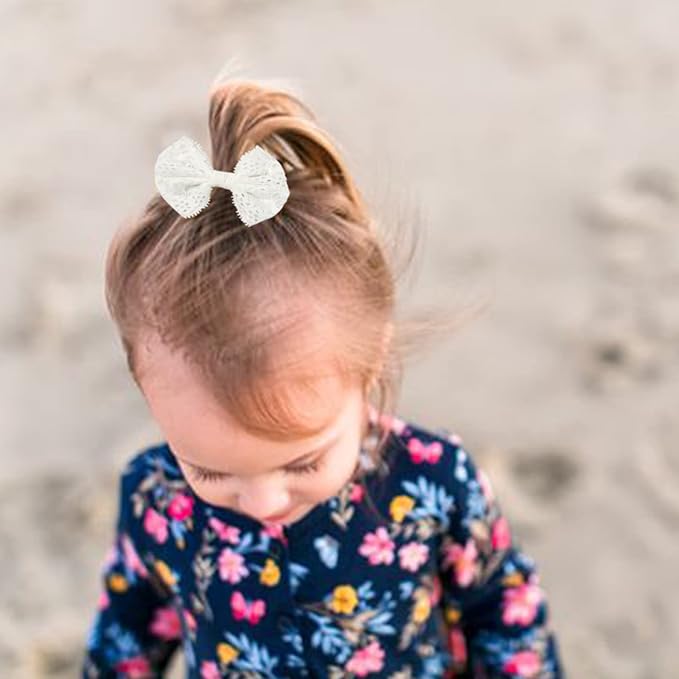 BQUBO Baby Girl Bows and Headbands Soft Nylon Hairbands Elastics Handmade Girls Flower Hair Accessories for Newborn Infant Toddlers Kids 10 Pack