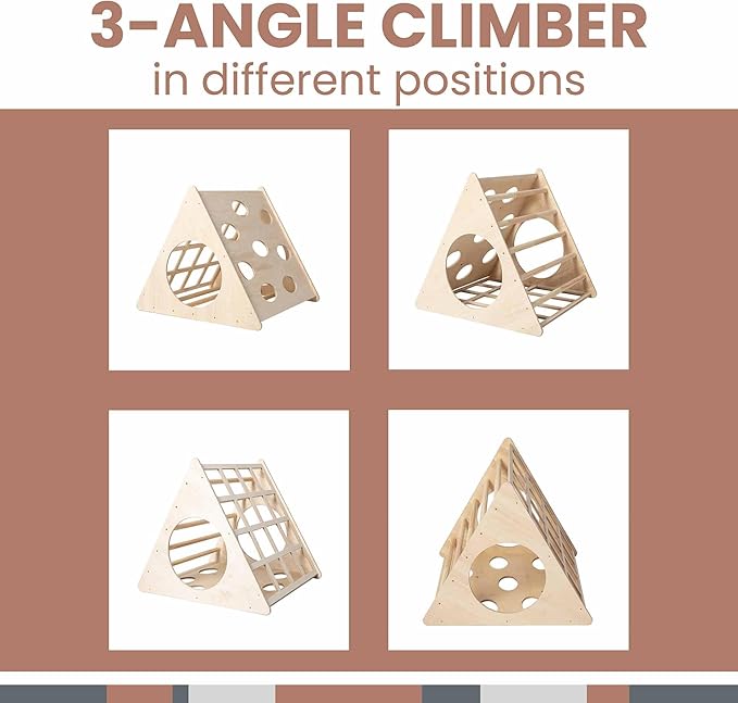 Climbing Triangle with a ramp, Montessori triangle climber, Montessori climber, climbing frame, children indoor play gym,