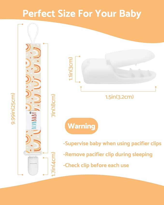 ALVABABY Pacifier Clips 8 Pack Pacifier Binky Paci Holder Leashes for Teethers 8DBP06A