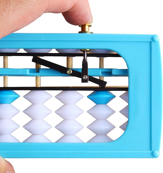 Larcele Bead Arithmetic Counting Abacus with Reset Button,13 Column SP-02 (Blue 2)