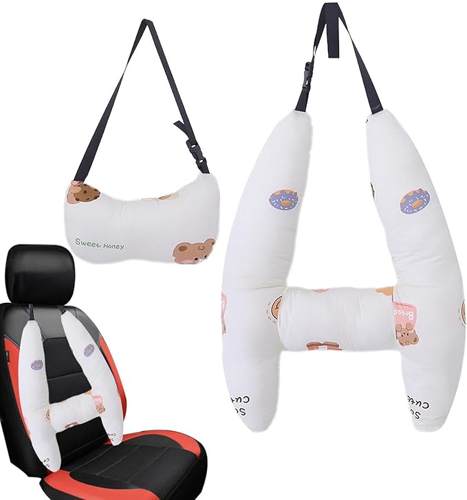 Generic Kids Car Seat Head Support H Shape Kids Neck Pillow - Kid Car Sleeping Head Support, 28x22in Car Travel Pillow with Headrest for Kids and Adults for Head, Neck, Arm Supports, bear