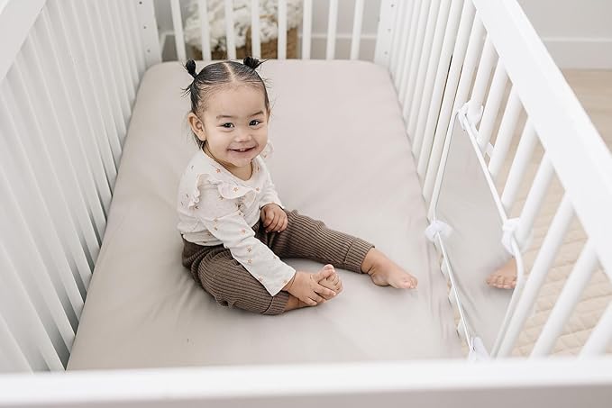 Baby Mirror, Large, Double-Sided with High Contrast Images, Baby Safe Mirror Perfect for Cribs, NICU Approved, Shatterproof, Medical Grade Rubber, Hospital Recommended, Bestselling Toy for Babies
