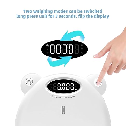 Ellie Digital Baby Scales, Multi-Function Scale for Infant, Toddler & Pet, LED Display Weighing Scale for Newborns, Cats & Dogs, Large Capacity for Family Weight Tracking at Home