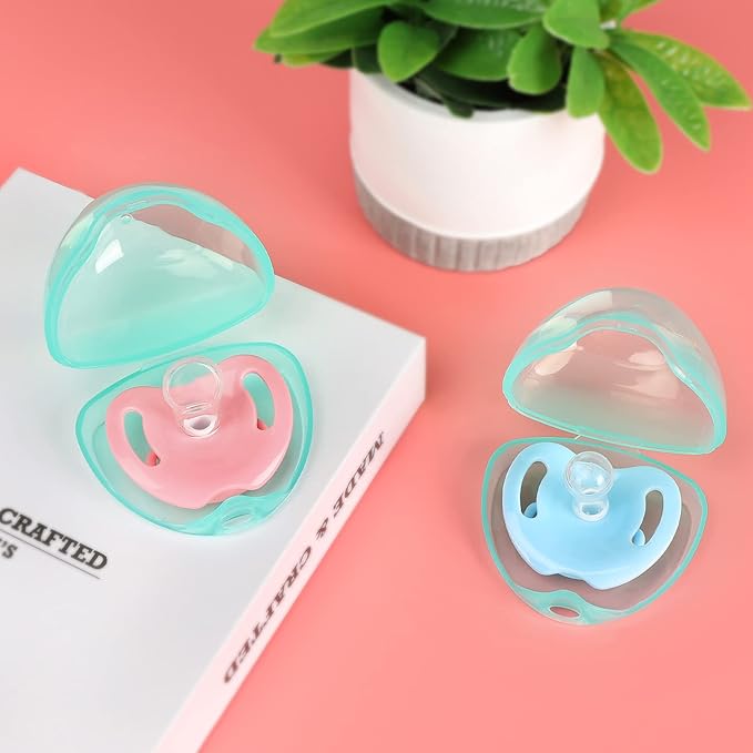 Accmor Pacifier Case, Pacifier Holder Case, Pacifier Container for Travel, BPA Free,Transparent Green, 4 Pack