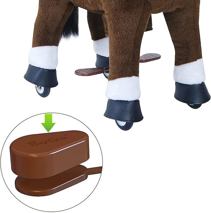 PonyCycle Pedal Pad (for Model Y/Model U Size 3& Size 4 Ride on Horse Brown, Chocolate) - Brown