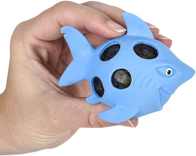 Squeezy Shark Colorful Stress Balls ( Pack) 3.5". Rubber. Come in a Nice Retail Display Box. Relaxable Squeezable Ocean Sea Creatures. (12 Pack (in Display Box))