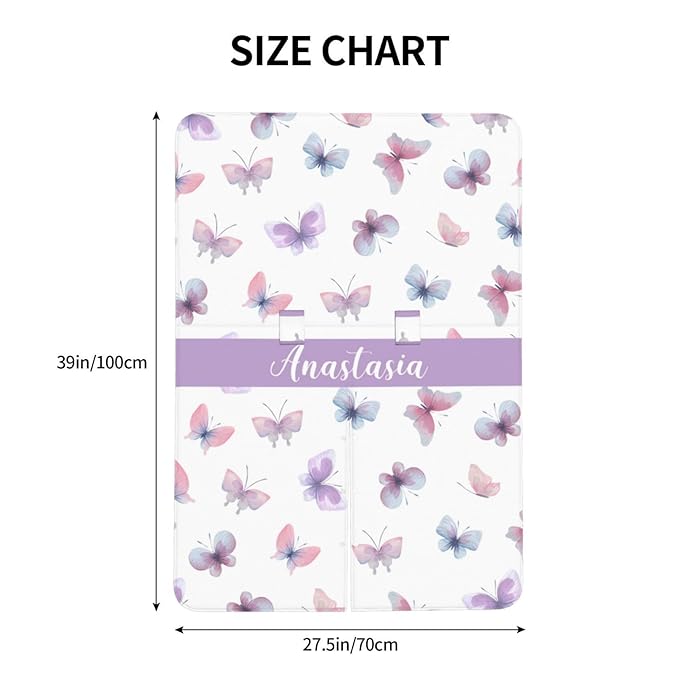 Personalized Colorful Butterfly Baby Car Seat Canopy with Name – Custom Nursing Cover, Stroller Seat Cover, Breastfeeding Privacy Blanket, Soft Breathable Infant Cover for Newborn Girl Gift