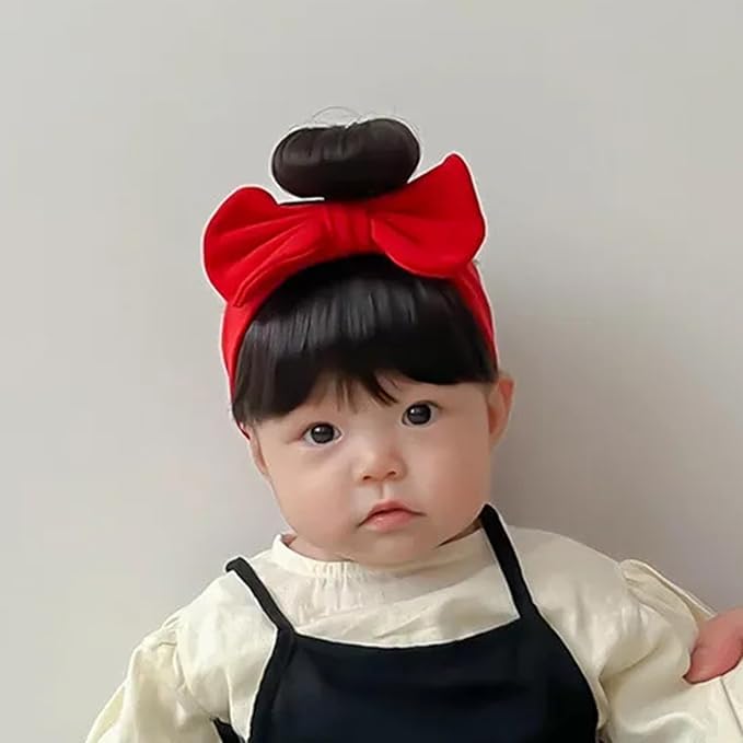 Lovely Bowknot Wigs for Baby Girls Toddler Fashion Headband Newborn, Off-White