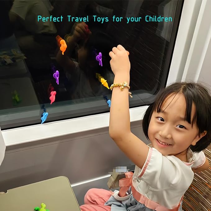 16 PCS Suction Cup Toys No Hole Bathtub Shower Toy Party Favor for Kids ,Dinosaur Silicone Sucker Toys Travel Window Toy for Toddlers Boys Girls