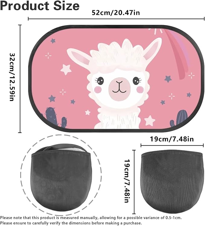 Bulopur Cute Sheep Window Shades for Car Car Sun Shade Side Window 2 Pack Easy to Install Window Shade Baby in Car Glare Shield Protection for Most Vehicle, SUV, Truck, Car