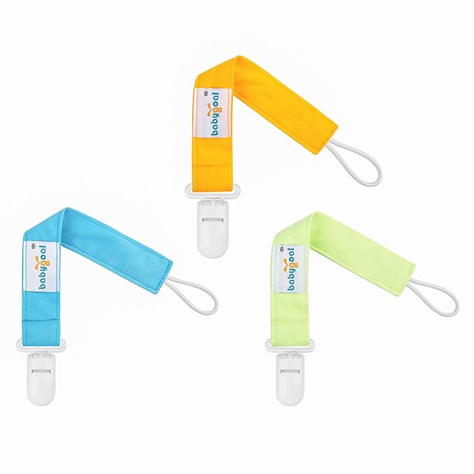 babygoal Neutral Pacifier Clips with 2pcs Pacifier Cases, 6 Pack Binky Paci Holder Leashes Fits for Most Baby Pacifiers and Binkies