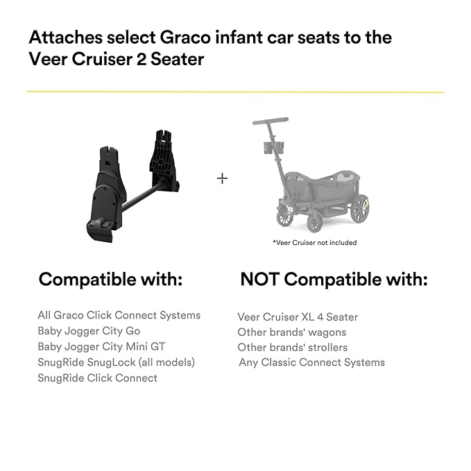 Infant Car Seat Adapter for Veer Cruiser (Graco) | Fits Veer Cruiser 2 Seater