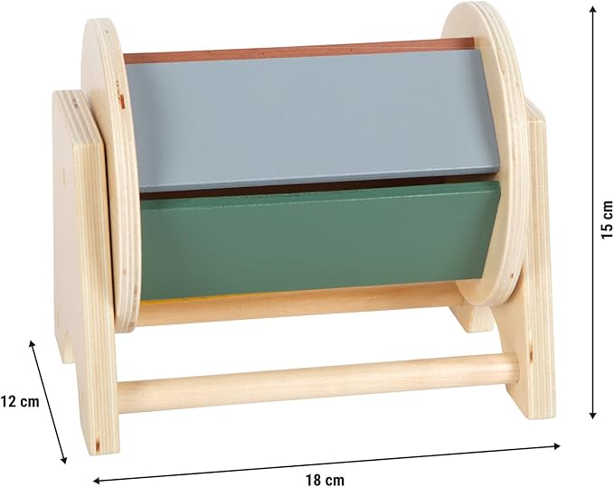 small foot Montessori Prices Drum, 100% FSC Certified Wood, Wheel with 5 Coloured Surfaces, Toy for Children from 6 Months, 12742