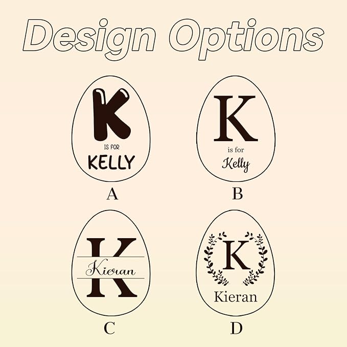 Custom Musical Easter Egg Shaker with Engraved Name and Initial, Wooden Easter Egg Basket Stuffers for Kids, Fake Eggs for Egg Hunt Prize Decor Party Baptism Gift