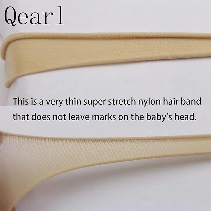 Qearl 60 Pack Soft Stretchy DIY Nylon Headbands Hair Bands Bows DIY Accessory for Newborn Baby Girls