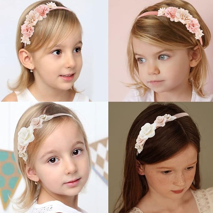 FGSS Floral Hairband Headbands - for Girls Toddlers Kids Plastic Flower Hair Accessories 2 Pack